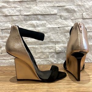 Pierre Hardy Rose Gold Black Suede Heels